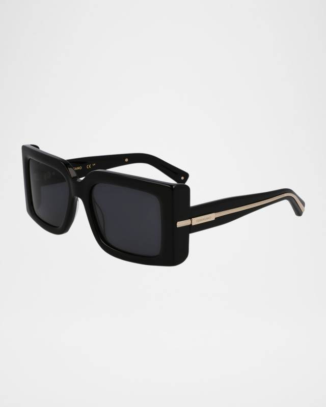Prisma Modified Acetate Rectangle Sunglasses